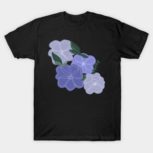 purple flowral design T-Shirt